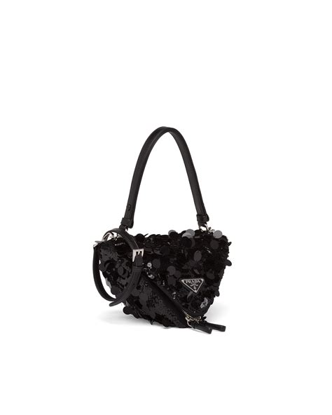 Prada Triangle sequin and leather handbag